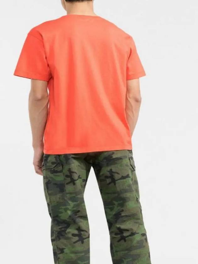 Mini Logo Patch Short Sleeve T-Shirt Orange - STONE ISLAND - BALAAN 5