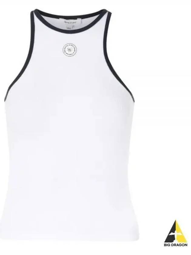 24 SRHWC Ribbed Tank WhiteBlack TO033S405SW - SPORTY & RICH - BALAAN 1