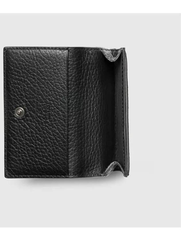 Double G Leather Card Wallet Black - GUCCI - BALAAN 3