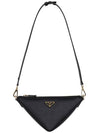 Triangle Saffiano Leather Shoulder Bag Black - PRADA - BALAAN 4