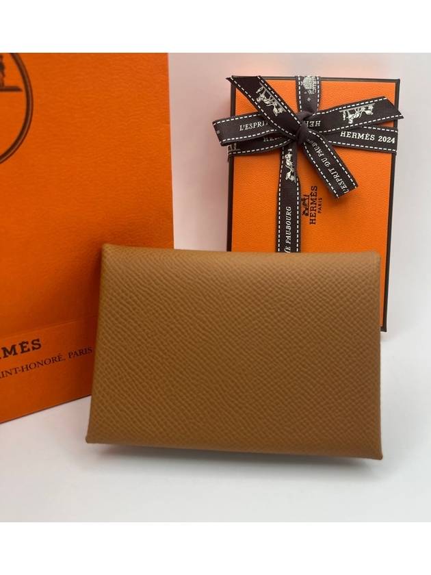 Calvi Duo Card Wallet Brown - HERMES - BALAAN 6