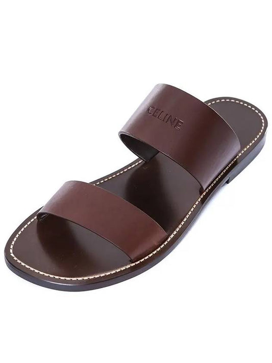 Lerins Vegetal Calfskin Slipper Dark Brown - CELINE - BALAAN 2