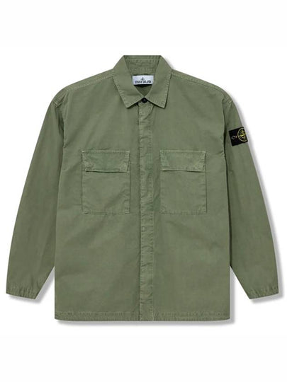 Old Treatment Over Long Sleeve Shirt Sage Green - STONE ISLAND - BALAAN 2