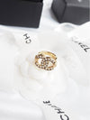 CC Logo Crystal Gold Ring Ring AB5671 - CHANEL - BALAAN 6