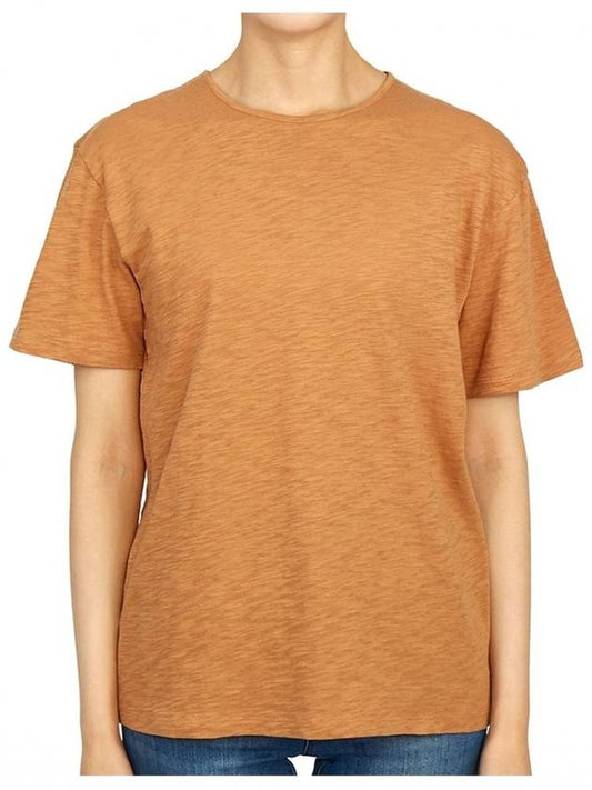 Women's Perfect Organic Slub Cotton Short Sleeves T-shirt Brown - THEORY - BALAAN 2