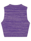 Logo Graphic Cropped Wool Vest Purple - GANNI - BALAAN 3