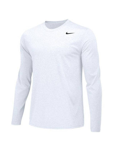 Men's Team Legend Dri Fit Long Sleeve T-Shirt White - NIKE - BALAAN 1