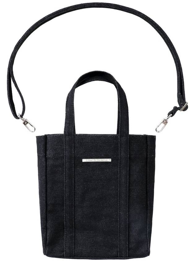 Mini Denim Tote Bag Black - C WEAR BY THE GENIUS - BALAAN 7