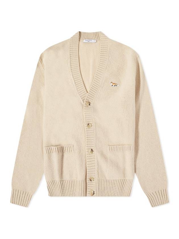 Baby Fox Patch Cosy Cardigan Beige - MAISON KITSUNE - BALAAN 1