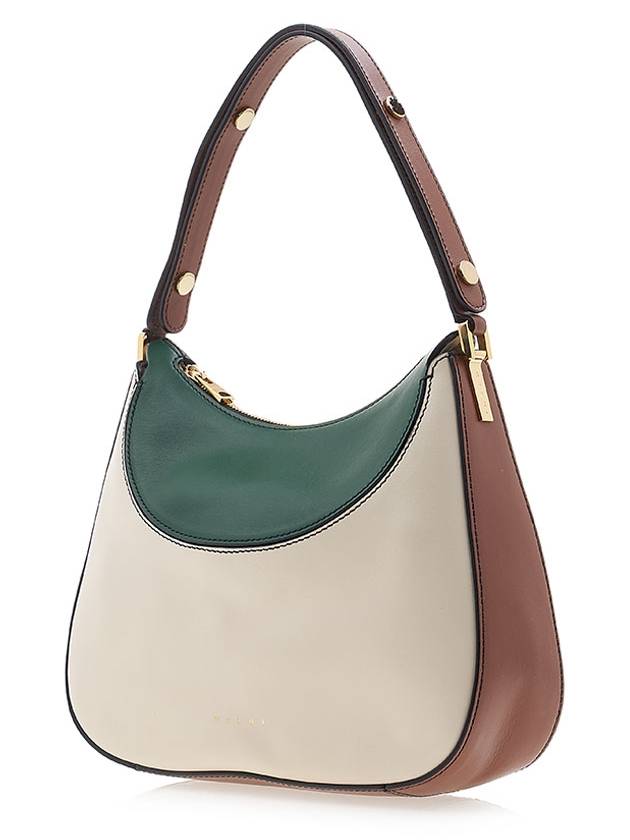 Two-Tone Milano Leather Small Shoulder Bag White - MARNI - BALAAN 3