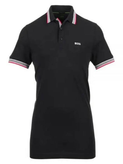 Paddy Cotton Short Sleeve Polo Shirt Black - HUGO BOSS - BALAAN 2