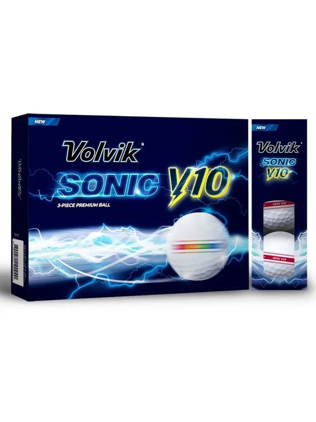 Golf Ball Sonic V10 Soft Track 3 Piece Red 1 Dozen 12 Balls - VOLVIK - BALAAN 7