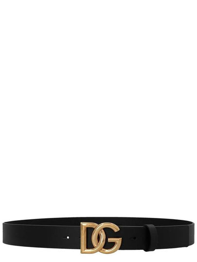 Logo Leather Belt Black Gold - DOLCE&GABBANA - BALAAN 2