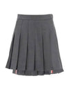 RMB Wool Mini Pleated Skirt Grey - THOM BROWNE - BALAAN 2