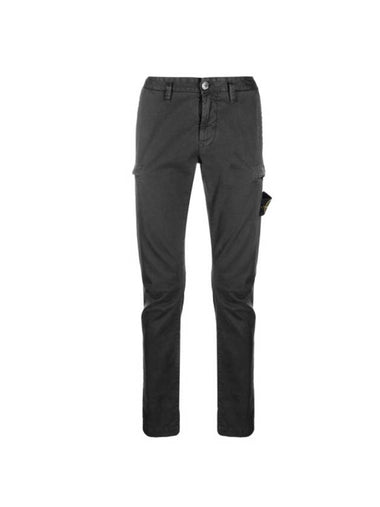 Men's Wappen Patch Straight Pants Charcoal - STONE ISLAND - BALAAN 1