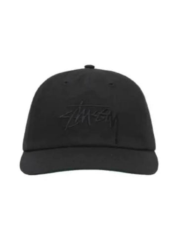 1311145 BLACK Mid Depth Big Stock Snapback Cap - STUSSY - BALAAN 1