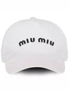 Embroidered Logo Drill Ball Cap white black - MIU MIU - BALAAN 2