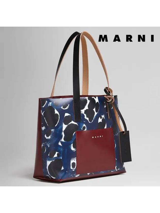 Pansy Print East West Tote Bag Blue - MARNI - BALAAN 3