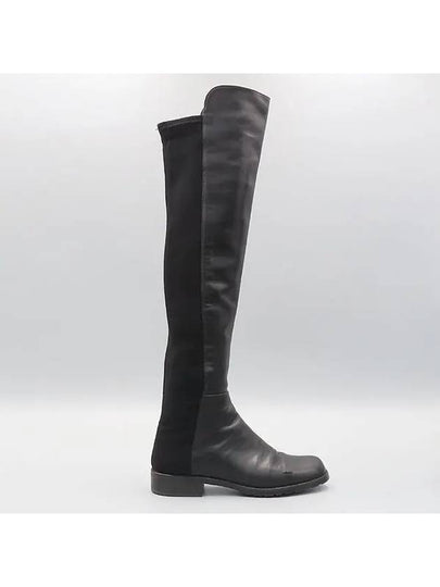 Black color leather blend over the knee women s boots 220MM - STUART WEITZMAN - BALAAN 2