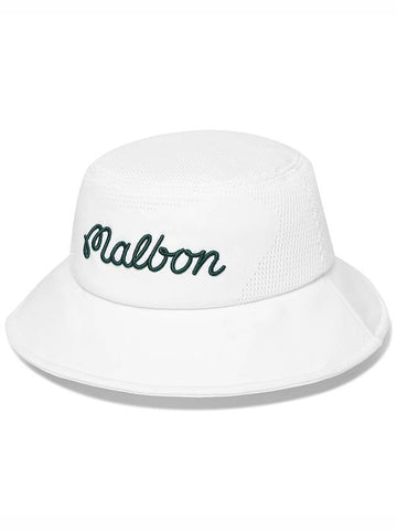 Amosa knit bucket hat WHITE - MALBON GOLF - BALAAN 1