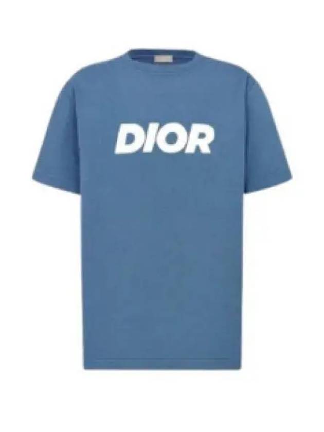 Italic Relaxed-Fit Short Sleeve T-Shirt Blue - DIOR - BALAAN 2