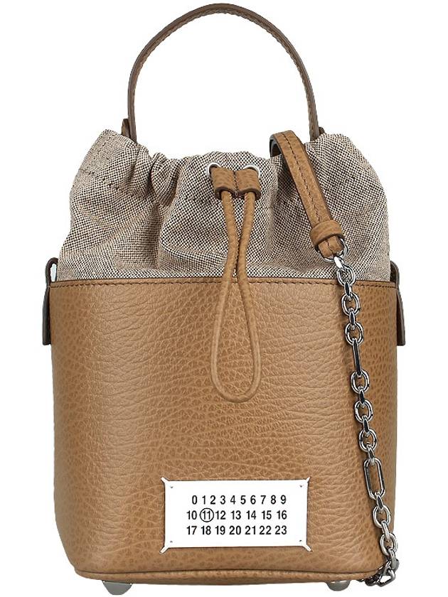 5AC Number Logo Texture Leather Bucket Bag Brown - MAISON MARGIELA - BALAAN 2