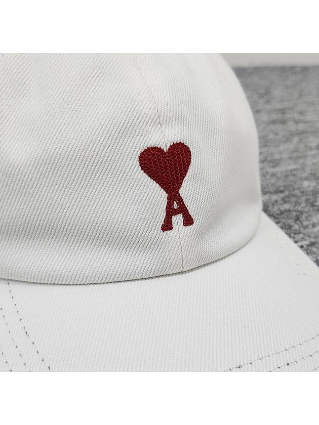 Heart Logo Ball Cap White - AMI - BALAAN 5