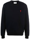 Small Heart Logo Sweatshirt Black - AMI - BALAAN 2