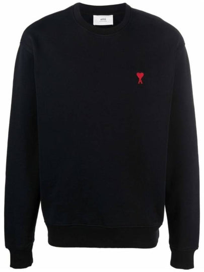 Small Heart Logo Sweatshirt Black - AMI - BALAAN 2