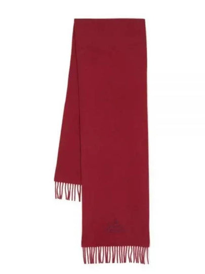 Logo Wool Fringe Muffler Red - VIVIENNE WESTWOOD - BALAAN 2