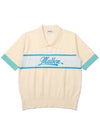 COLOR BLOCK HALF SLEEVE KNIT TOP CREAM WOMAN - MALBON GOLF - BALAAN 1