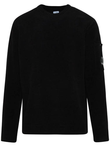 Men's Ribbed Lens Wappen Knit Top Black - CP COMPANY - BALAAN 1