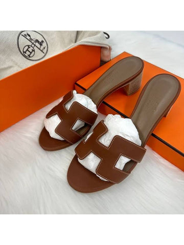 oasis sandals slippers gold - HERMES - BALAAN 1