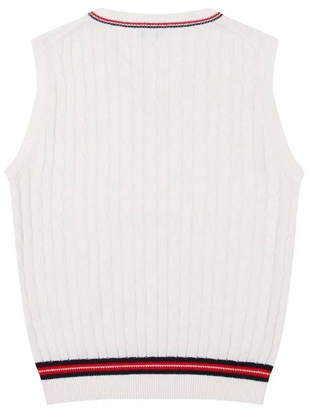 V-neck knit vest OF2002GBWHITE - ONOFF - BALAAN 4