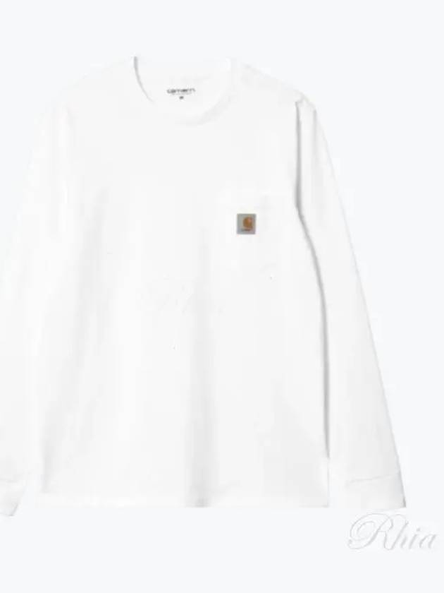 Chest Pocket Logo Long Sleeve T-Shirt White - CARHARTT WIP - BALAAN 2