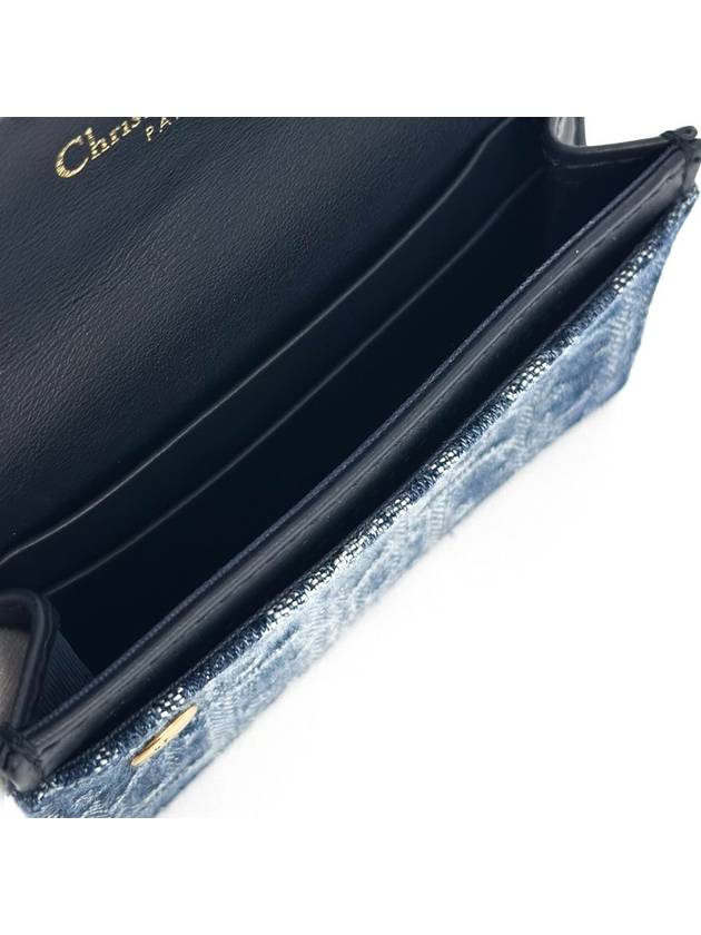 Dior Oblique Jacquard Saddle Accordion Card Holder Wallet Denim Blue - DIOR - BALAAN 7