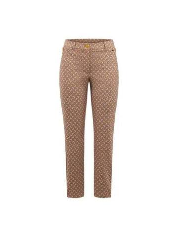 Women's Pia Print Straight Pants Brown - J.LINDEBERG - BALAAN 1