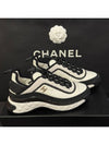 Mixed Fibers Fabric Suede Low Top Sneakers White Black - CHANEL - BALAAN 5