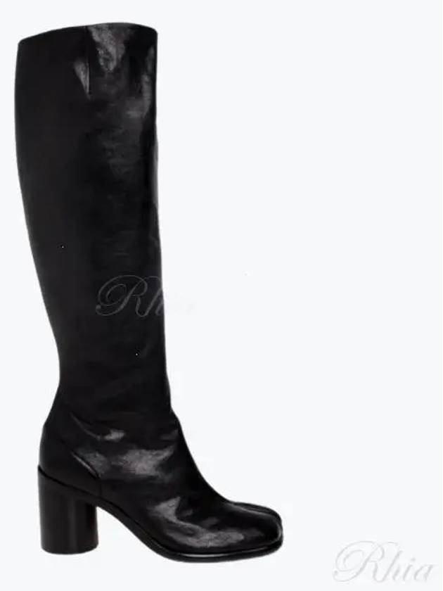 Tabi Knee High Calf Leather Long Boots Black - MAISON MARGIELA - BALAAN 2