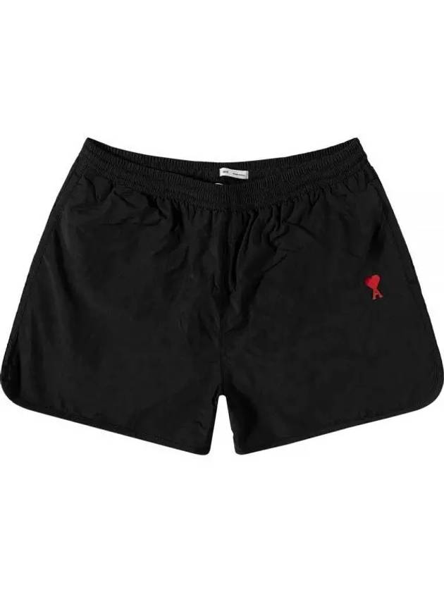 Heart Logo Swim Shorts Black - AMI - BALAAN 2