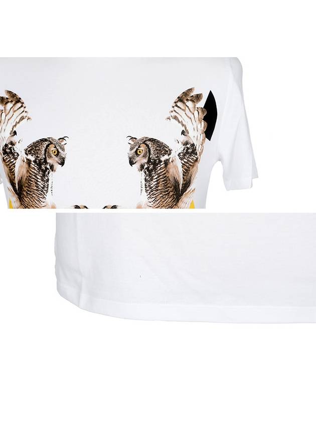 Owl Short Sleeve T-Shirt White - NEIL BARRETT - BALAAN 6