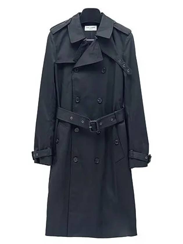 gabardine trench coat - SAINT LAURENT - BALAAN.