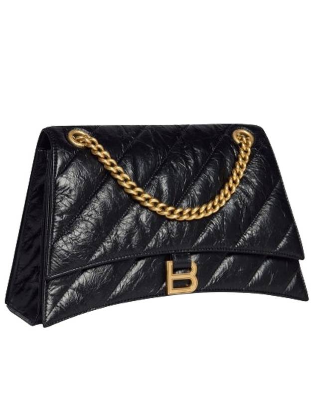 Quilted Crush Medium Chain Shoulder Bag Black - BALENCIAGA - BALAAN 4