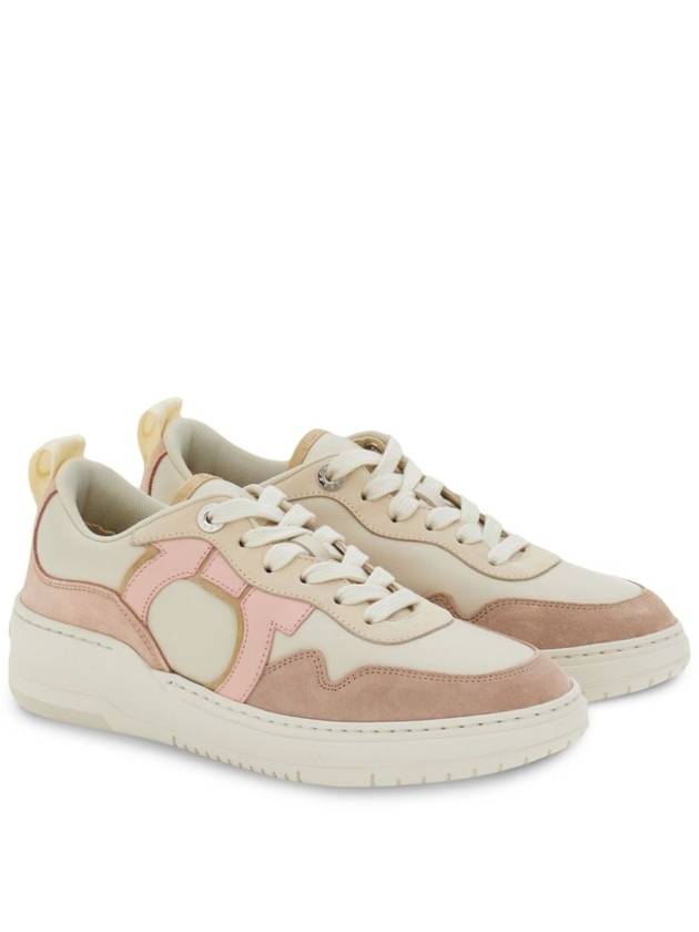 Gancini Leather Low Top Sneakers Pink - SALVATORE FERRAGAMO - BALAAN 6