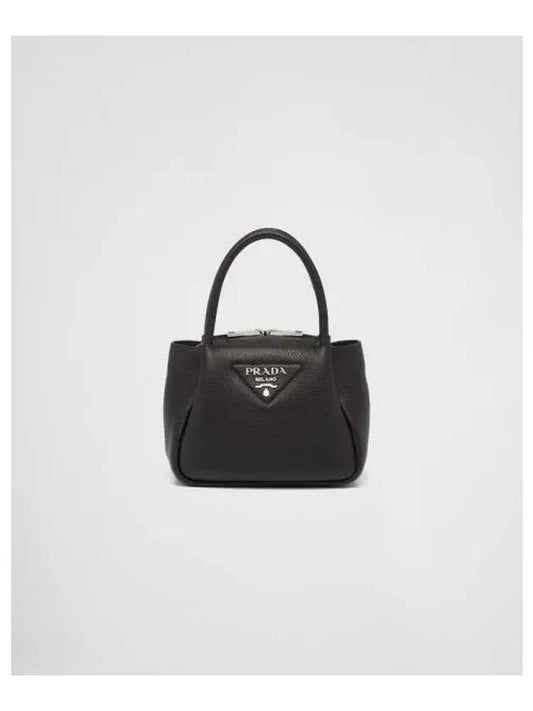 Leather Hand Mini Bag Black - PRADA - BALAAN 2