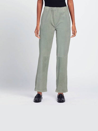 GEOGIO BRATO PELLA LEATHER sage green pants - GIORGIO BRATO - BALAAN 1