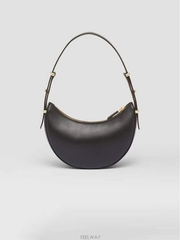 Arque Leather Shoulder Bag Black - PRADA - BALAAN 5