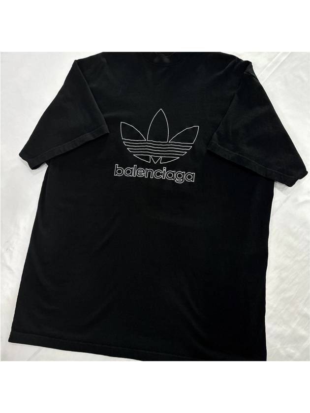 2 x Adidas Valdidas embroidered logo short sleeve t shirt black - BALENCIAGA - BALAAN 3