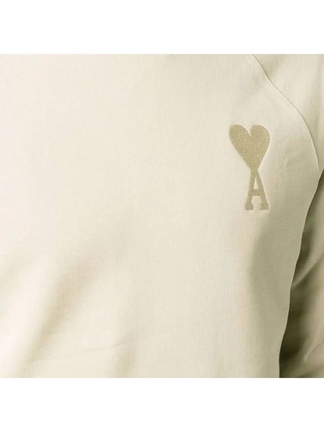 Heart Logo Overfit Sweatshirt Beige - AMI - BALAAN 5