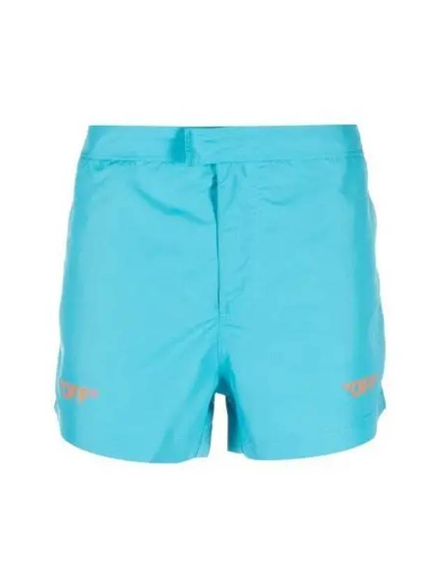 Logo Printing Swim Shorts Blue - OFF WHITE - BALAAN 2